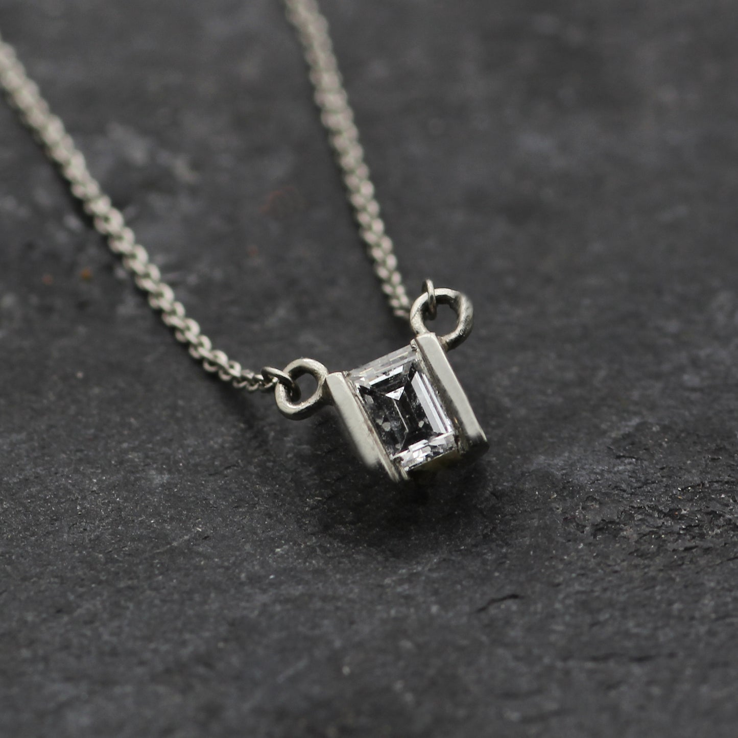 JS Mini Flute Diamond and Platinum Pendant