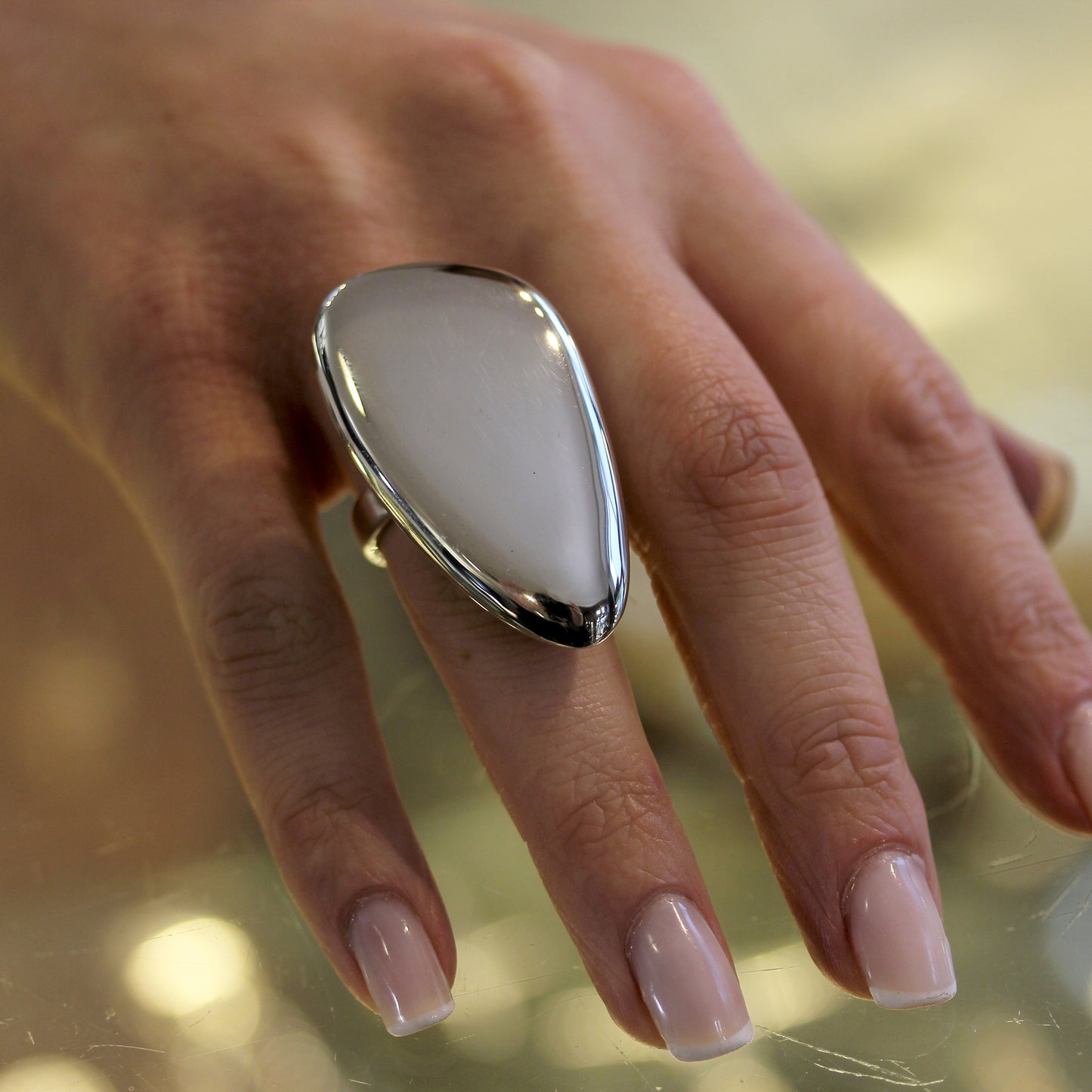 JS Maxi Pebble Ring Large Silver