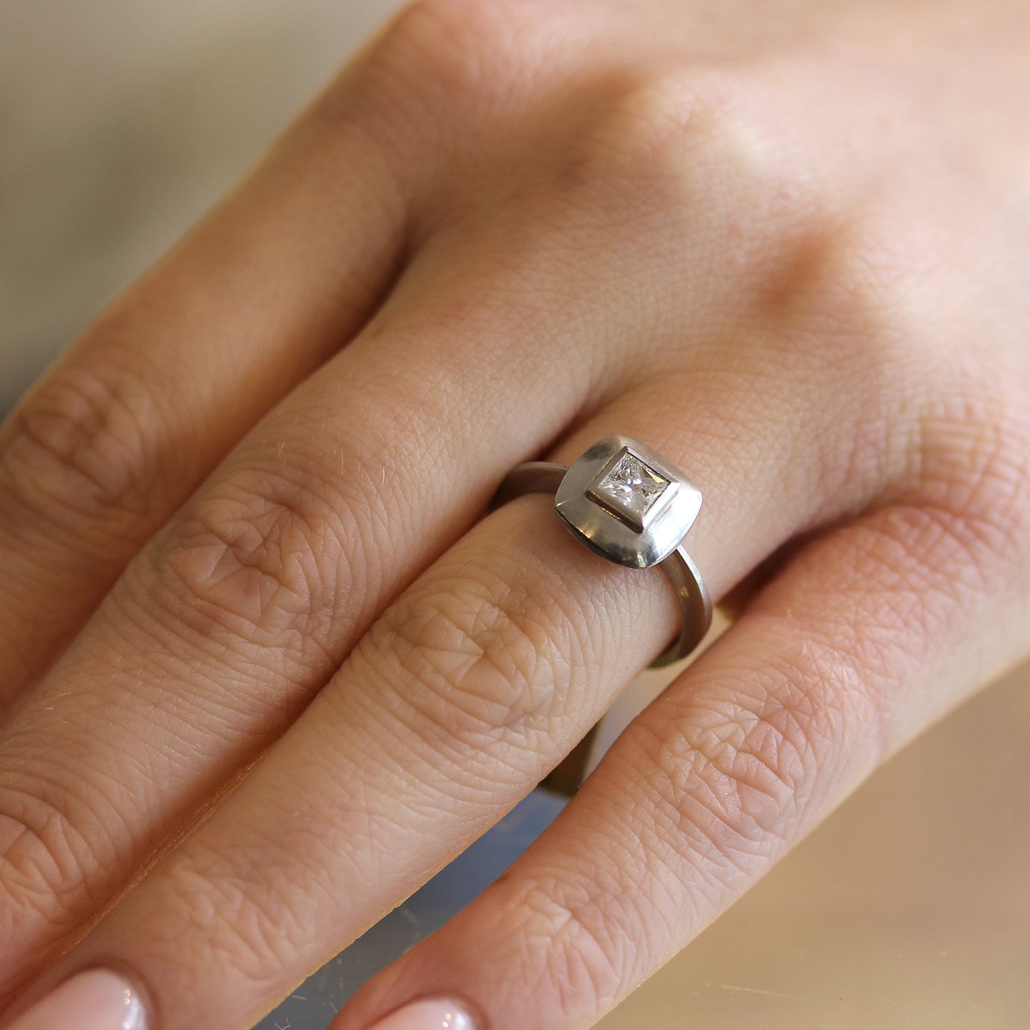 JS Diamond & Platinum Crystalo Ring