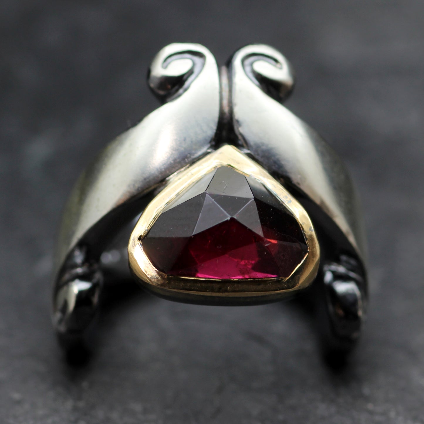 KS Pink Tourmaline, 9ct Gold and Silver ring by Kismet & Slate