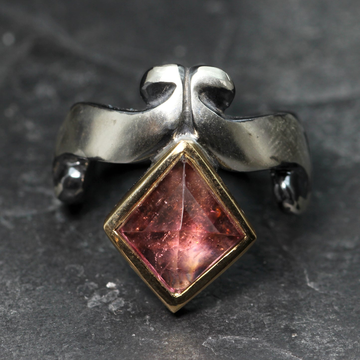 KS Pink Tourmaline, 9ct Gold and Silver ring by Kismet & Slate