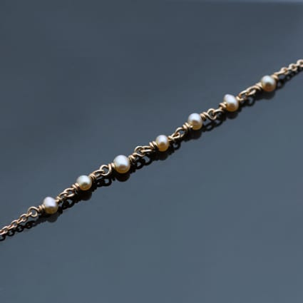 Blush Pink Pearl & 9ct Rose Gold Corcos Bracelet