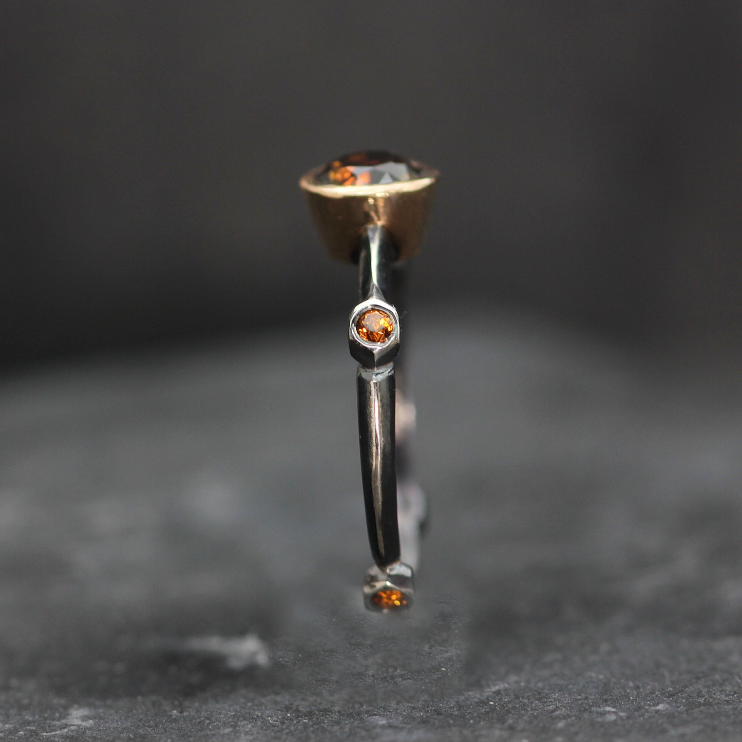 KS 18ct Rose Gold and Silver Tourmaline and Sapphire Ring