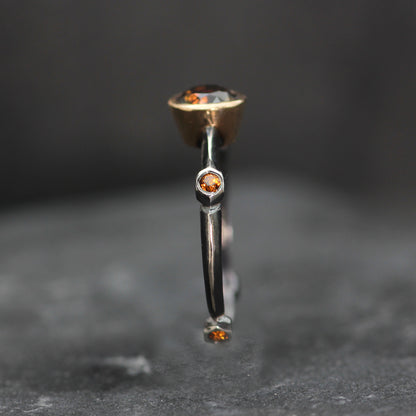 KS 18ct Rose Gold and Silver Tourmaline and Sapphire Ring