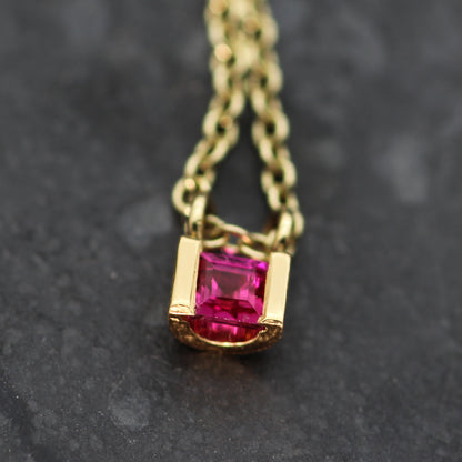 JS Ruby and 9ct Gold Mini Flute Pendant