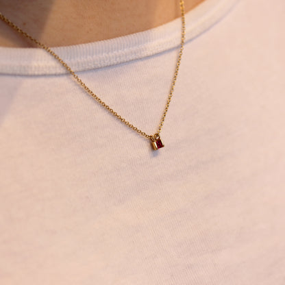 JS Ruby and 9ct Gold Mini Flute Pendant