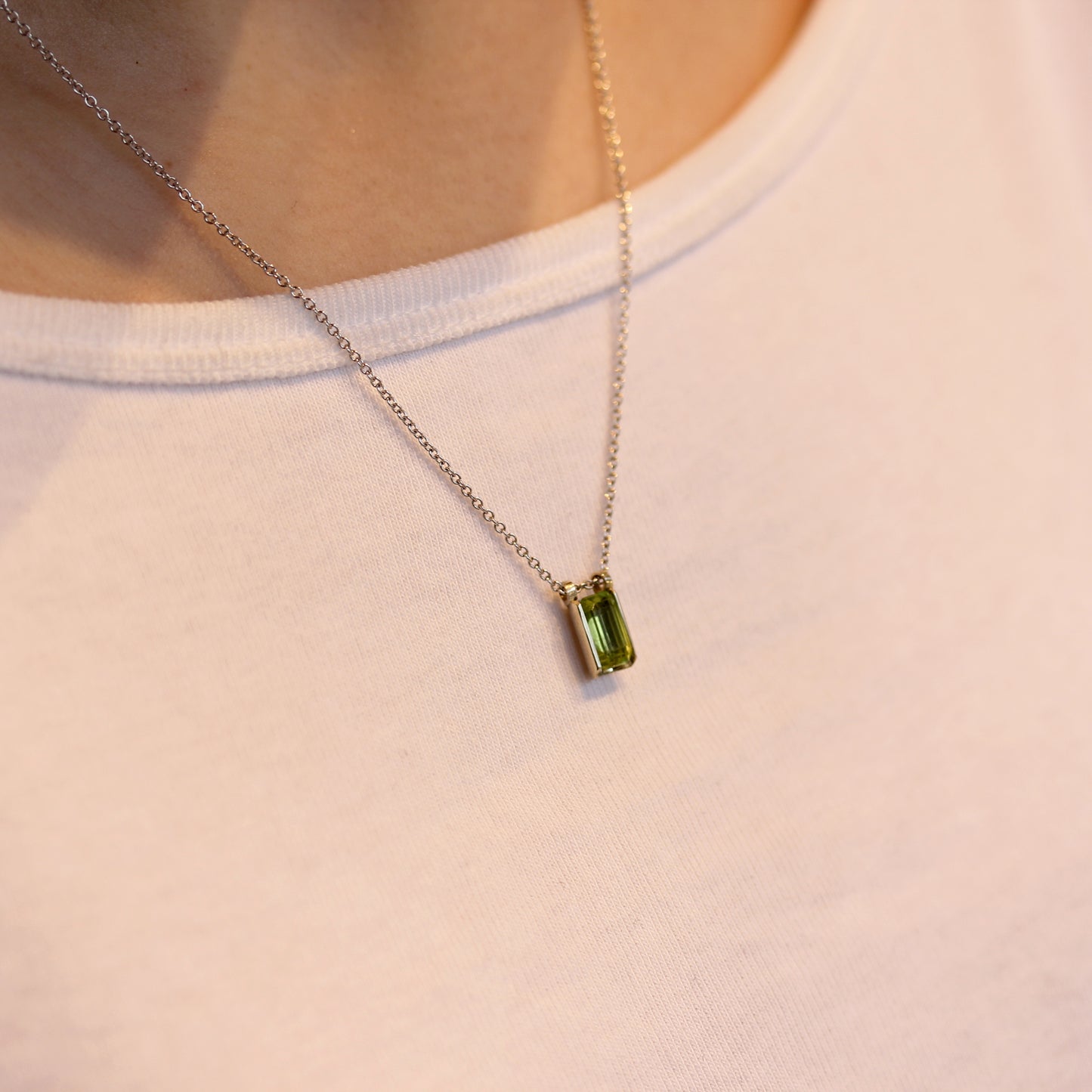 JS Green Tourmaline Flute Pendant Mini