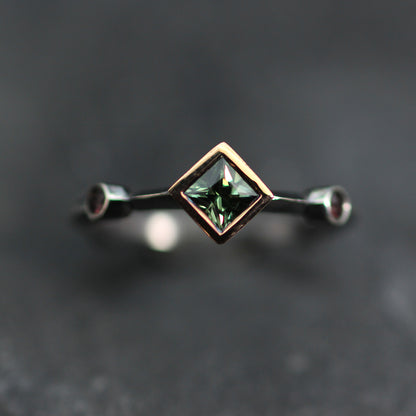 KS 18ct RoseGold, Silver and Sapphire ring