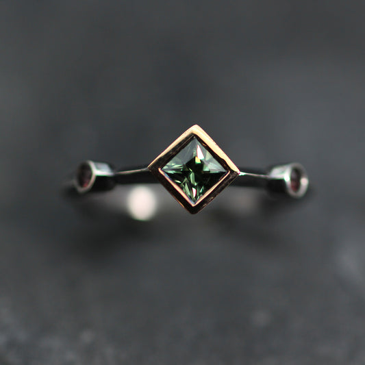 KS 18ct RoseGold, Silver and Sapphire ring