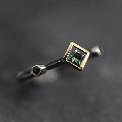 KS 18ct RoseGold, Silver and Sapphire ring