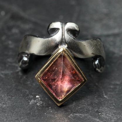 KS Pink Tourmaline, 9ct Gold and Silver ring by Kismet & Slate