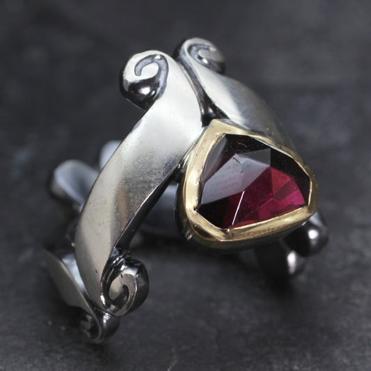 KS Pink Tourmaline, 9ct Gold and Silver ring by Kismet & Slate