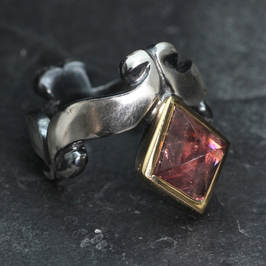 KS Pink Tourmaline, 9ct Gold and Silver ring by Kismet & Slate