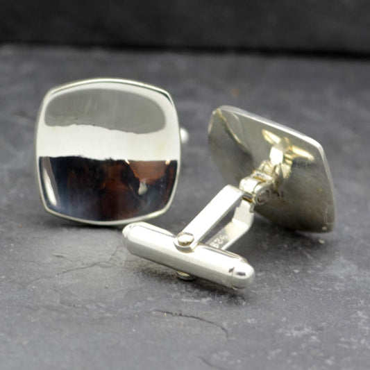JS Sterling Silver Cushion Cufflinks