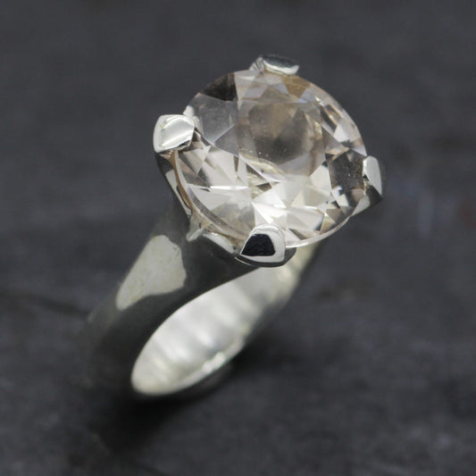 JS Peach Topaz & Sterling Silver Cocktail Ring