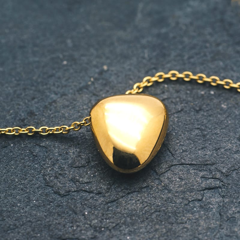 JS Mini Pebble Pendant Large 18ct Gold