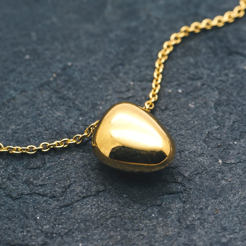 JS Mini Pebble Pendant Small 18ct Gold