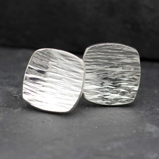 JS Sterling Silver Wheatgrass Textured Cufflinks
