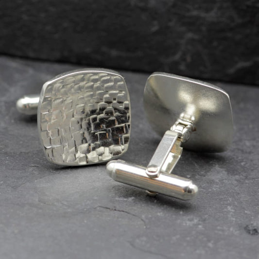 JS Sterling Silver Metaxa Textured Cufflinks