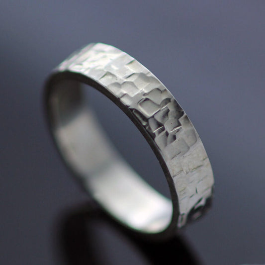 JS Metaxa 6mm Sterling Silver Textured Flat Ring