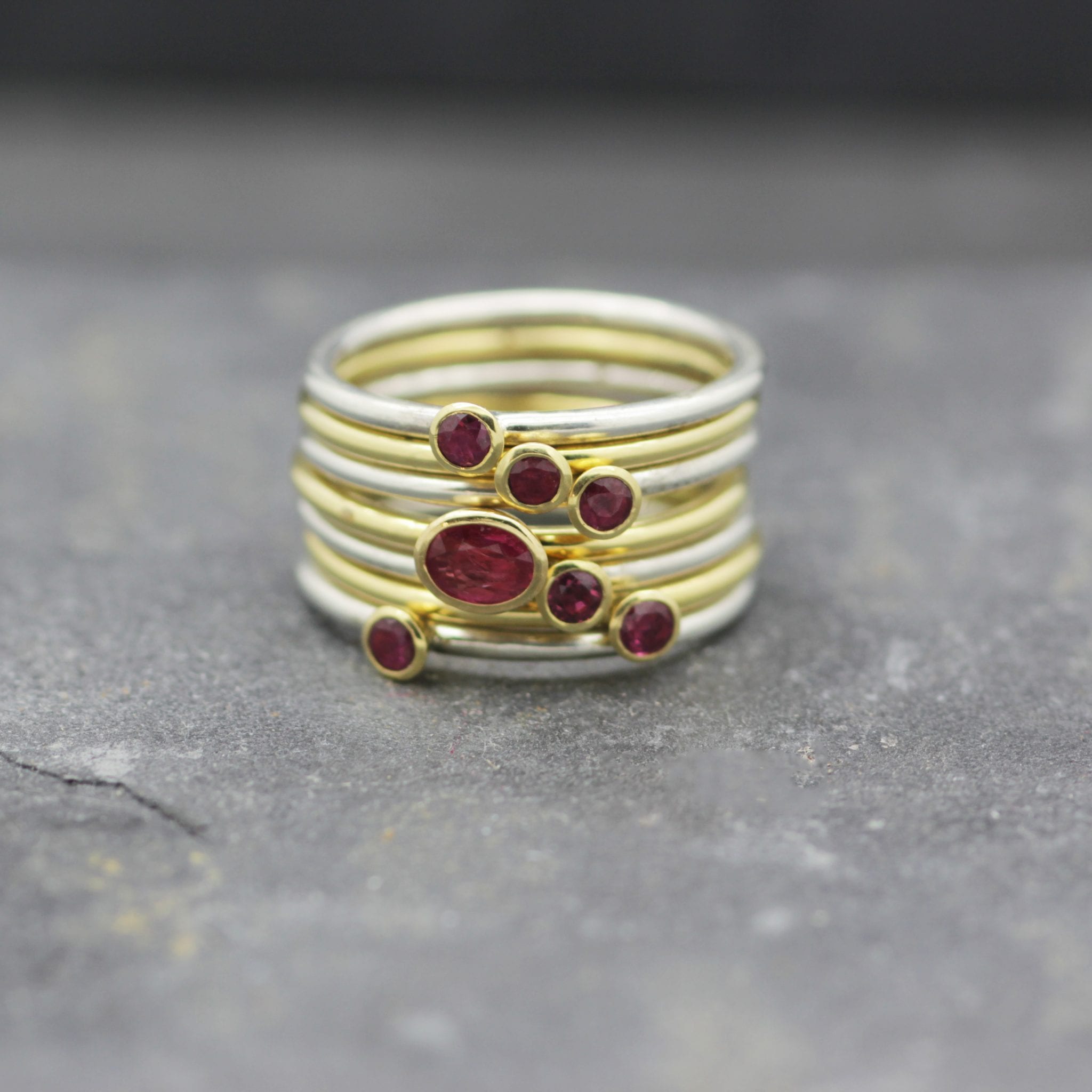 Stackable Ruby Ring JS Ruby Briscall Stacking Rings – Julian Stephens Goldsmith